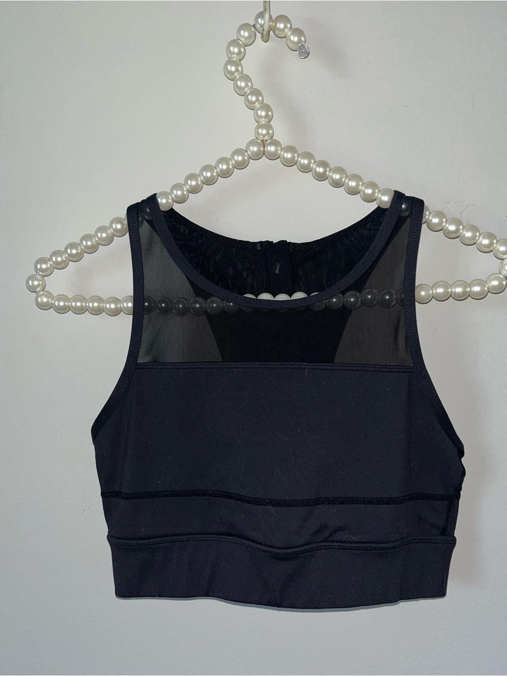 ZYIA Active Black All Star High Neck Mesh Zipper Back Sports Bra